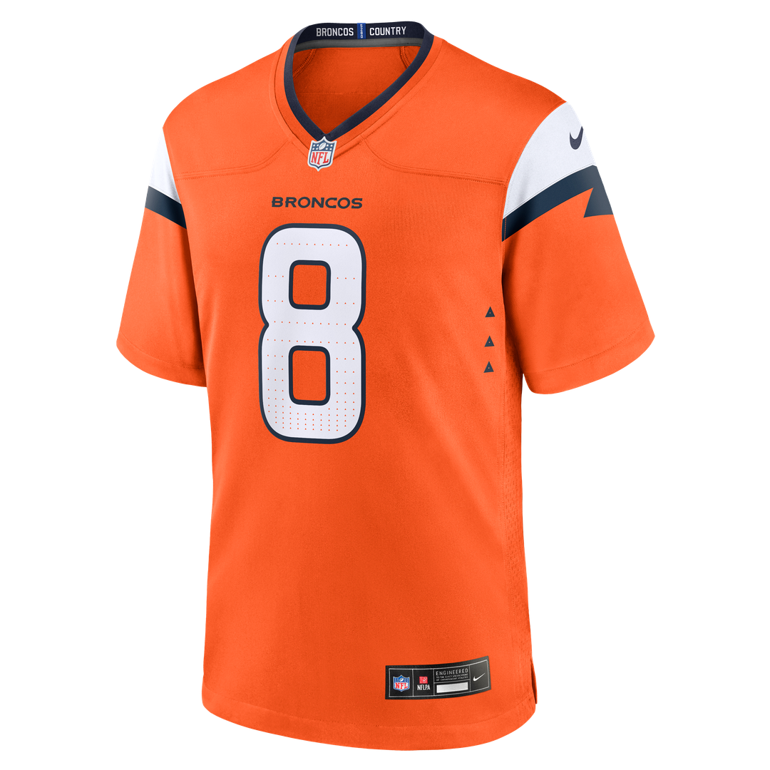 Denver Broncos Jarrett Stidham Nike Orange Game Jersey