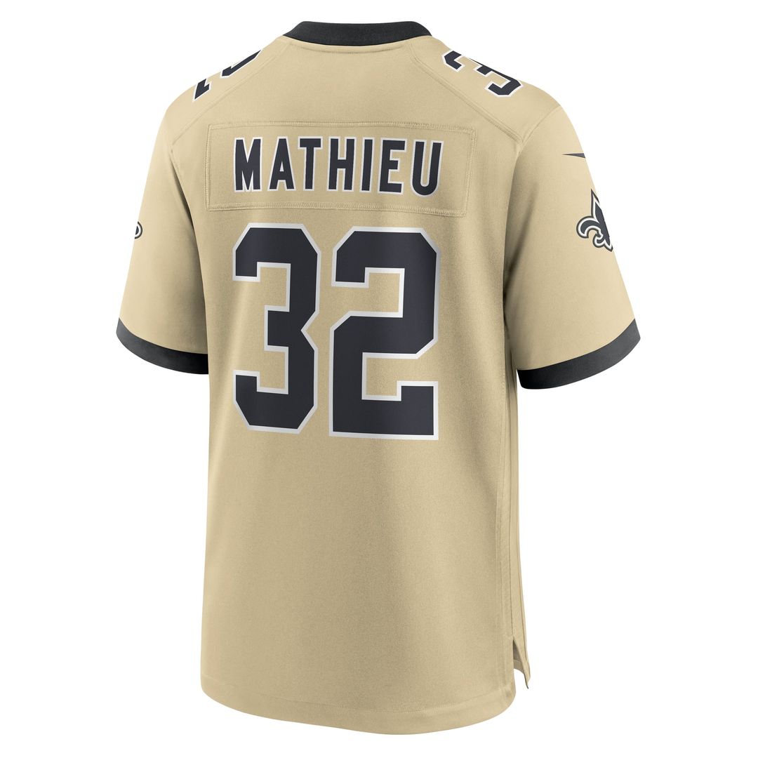 New Orleans Saints Tyrann Mathieu Nike Gold Gameday Golds Alternate Game Jersey