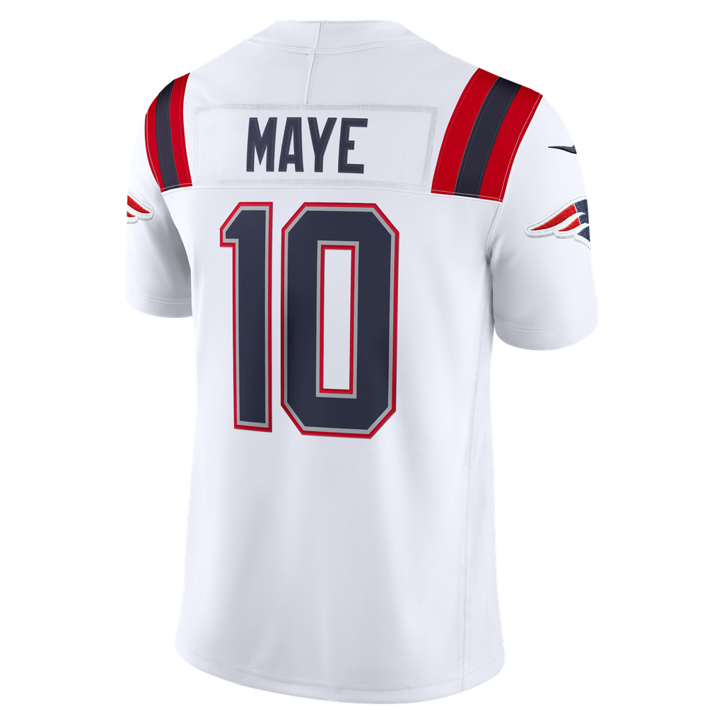New England Patriots Drake Maye Nike Red Alternate Vapor FUSE Stitched Limited Jersey
