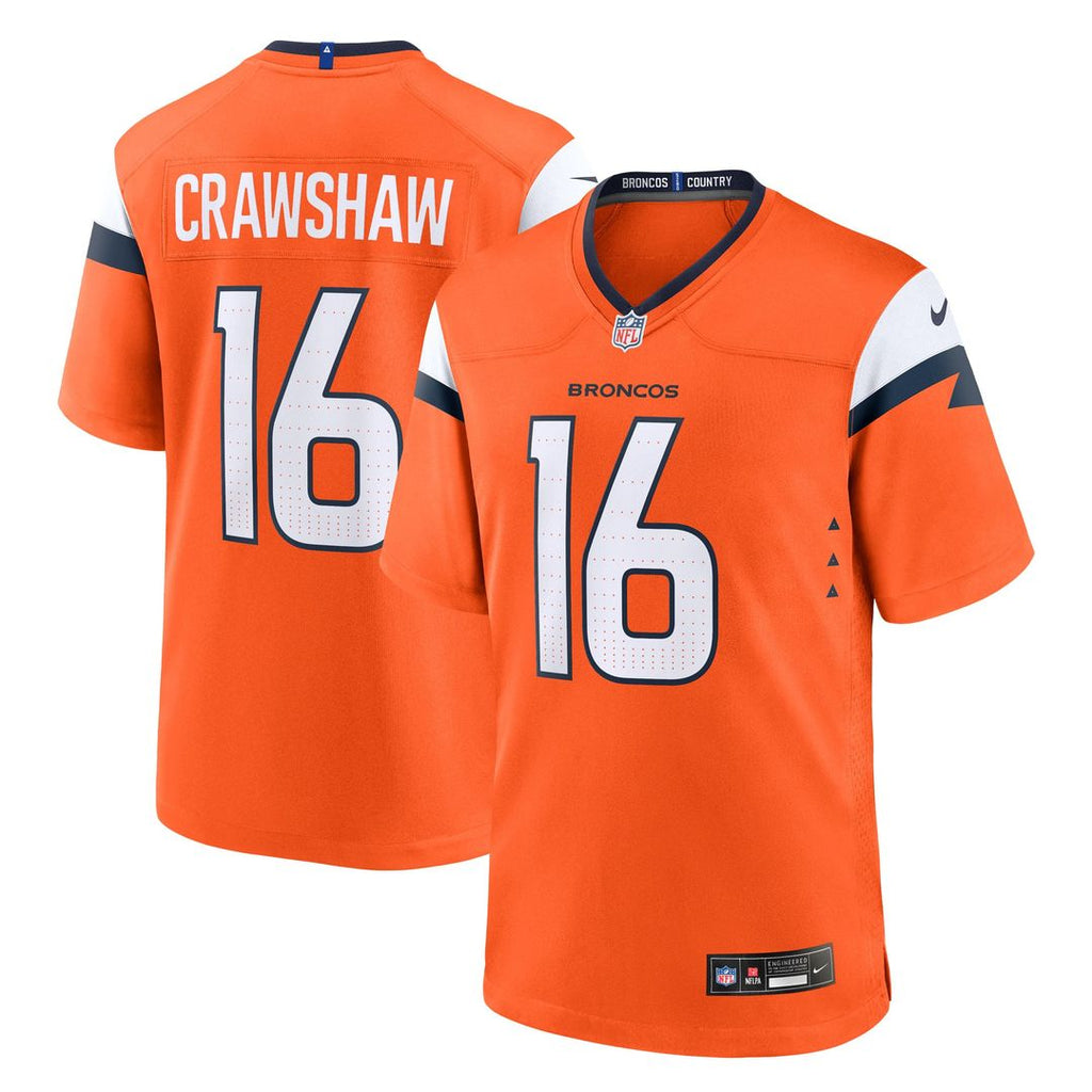 Denver Broncos Jeremy Crawshaw Nike Orange Game Jersey