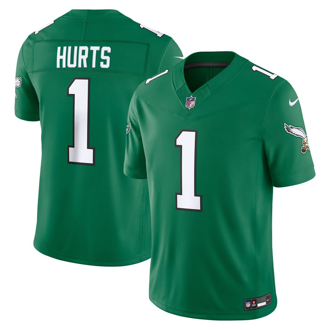Philadelphia Eagles Jalen Hurts Nike Kelly Green Alternate Vapor FUSE Stitched Limited Jersey