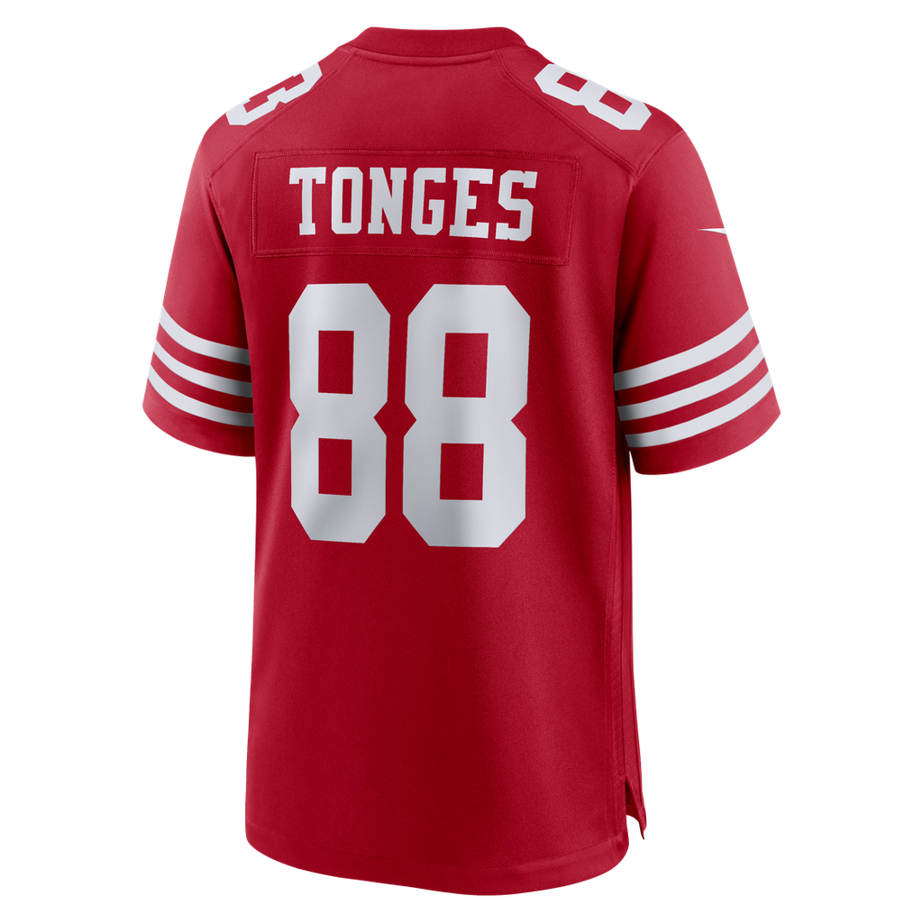 San Francisco 49ers Jake Tonges Nike Scarlet Game Jersey