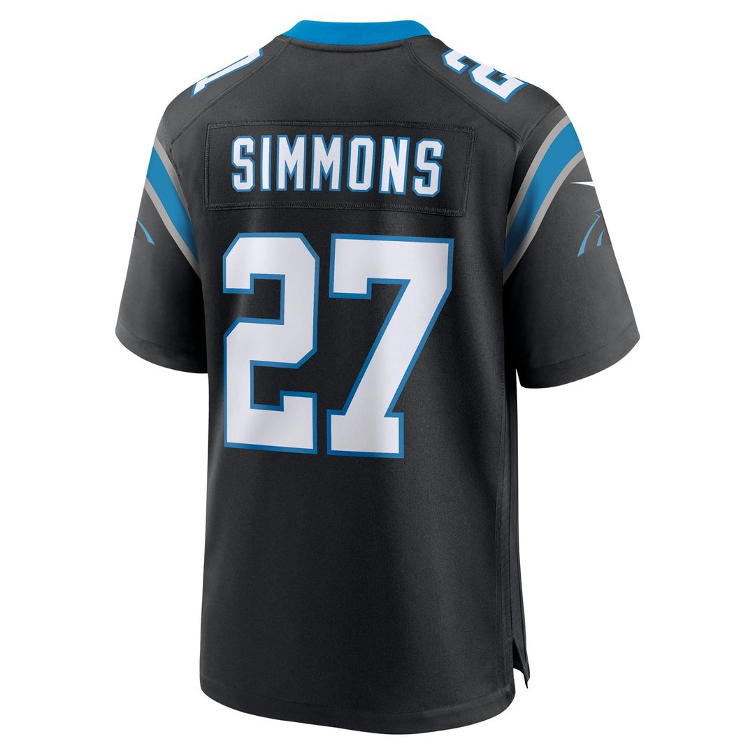 Carolina Panthers Isaiah Simmons Nike Black Game Jersey