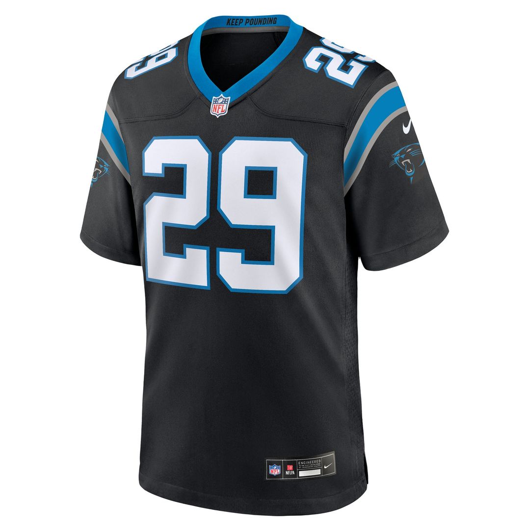 Carolina Panthers Akayleb Evans Nike Black Game Jersey