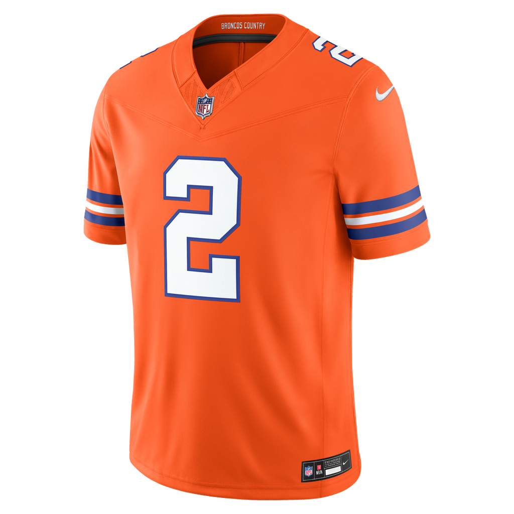 Denver Broncos Pat Surtain II Nike Orange Alternate Mile High Collection 1977 Throwback Vapor FUSE Stitched Limited Jersey