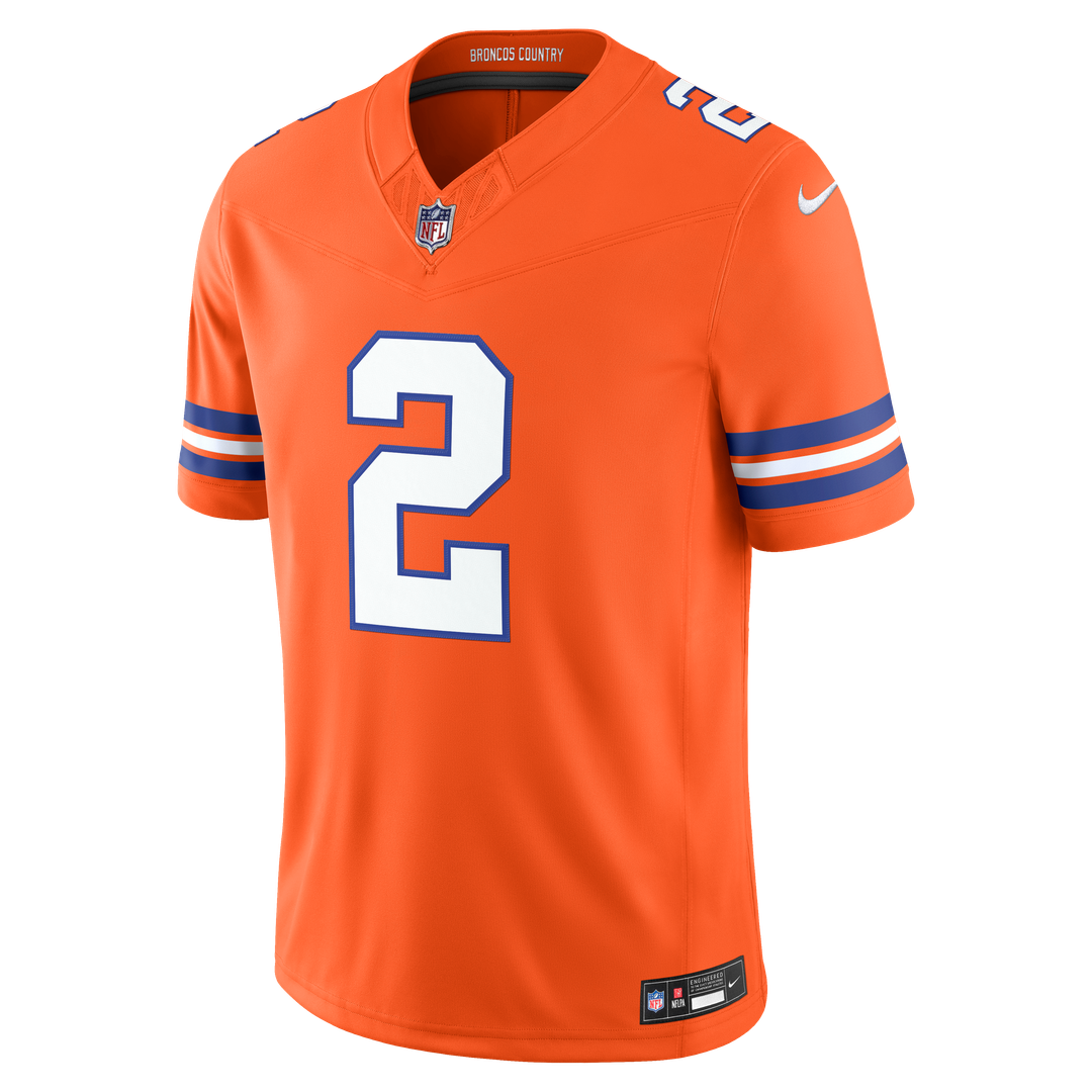 Denver Broncos Pat Surtain II Nike Orange Alternate Mile High Collection 1977 Throwback Vapor FUSE Stitched Limited Jersey
