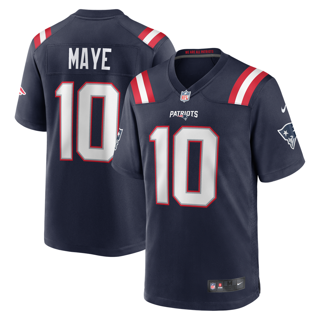 New England Patriots Drake Maye Nike White Game Jersey
