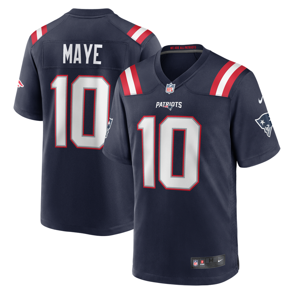 New England Patriots Drake Maye Nike Navy Game Jersey