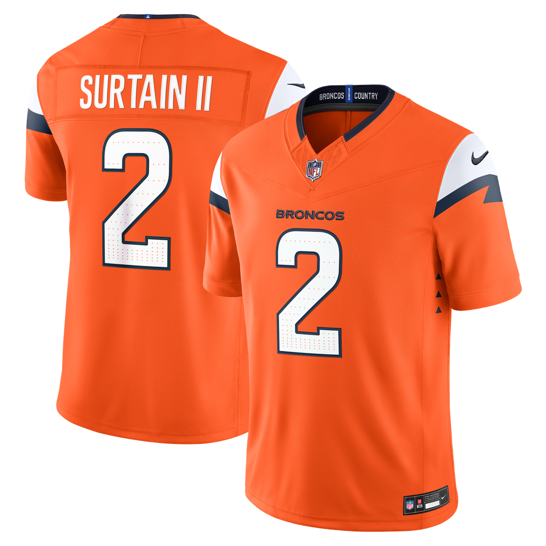 Denver Broncos Pat Surtain II Nike White Vapor FUSE Stitched Limited Jersey