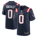 New England Patriots Christian Gonzalez Nike Navy Game Jersey
