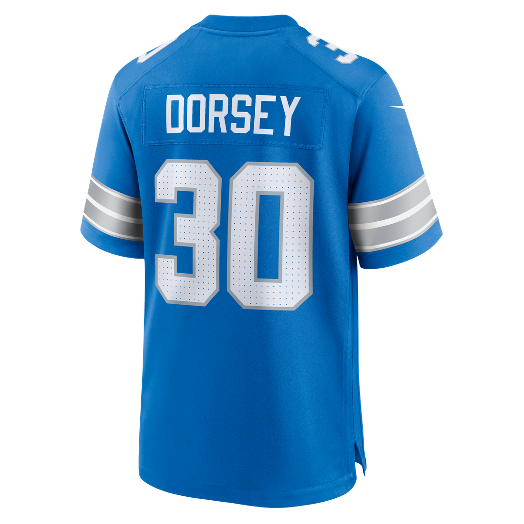 Detroit Lions Khalil Dorsey Nike Blue Game Jersey