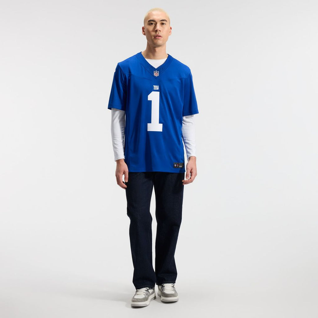 New York Giants Malik Nabers Nike Royal Team Vapor FUSE Stitched Limited Jersey