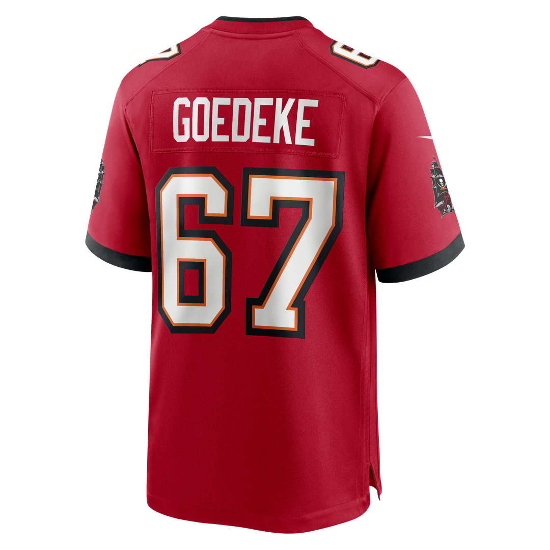 Tampa Bay Buccaneers Luke Goedeke Nike Red Game Jersey