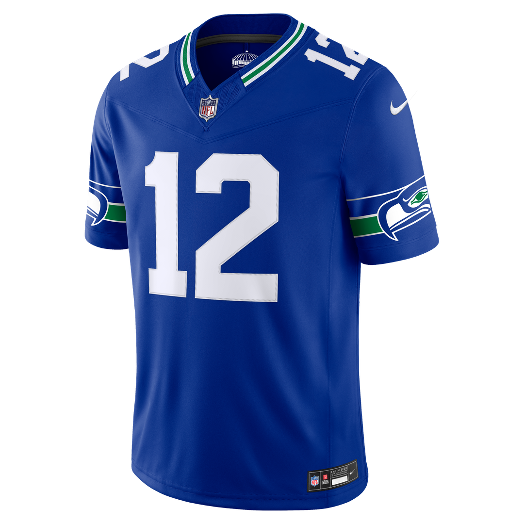 Seattle Seahawks 12s Nike Royal Alternate Vapor FUSE Stitched Limited Jersey