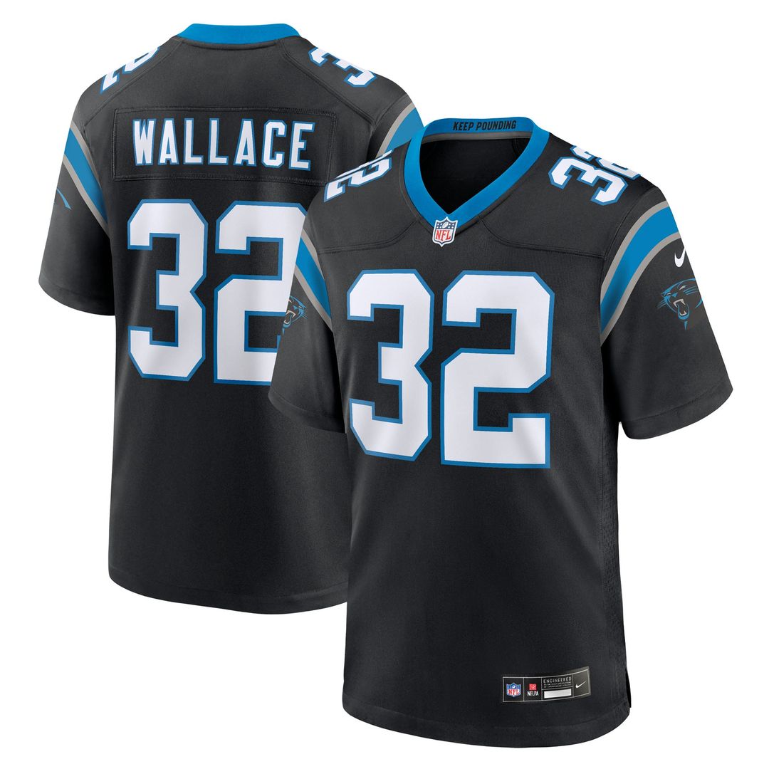 Carolina Panthers Trevin Wallace Nike Black Game Jersey